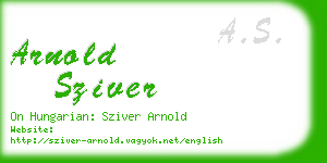 arnold sziver business card